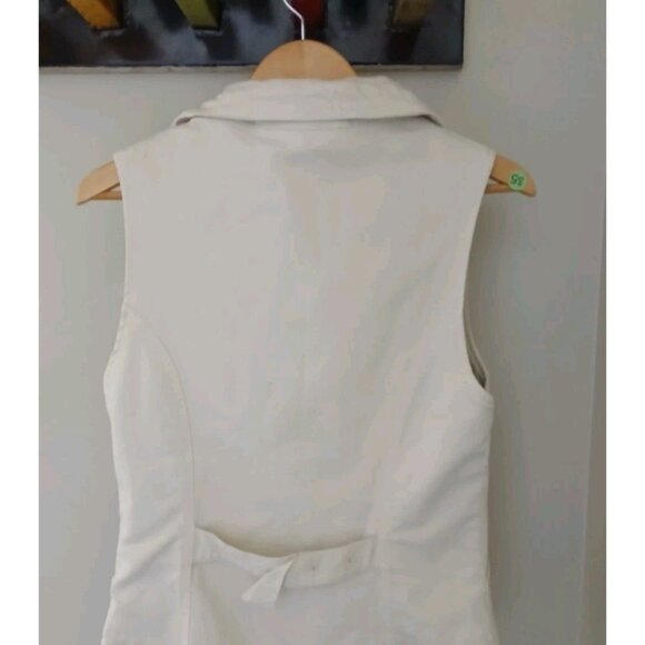 Prairie Underground Cotton Canvas Vest Size Small Cream Asymmetrical Zip Chore - Picture 8 of 12